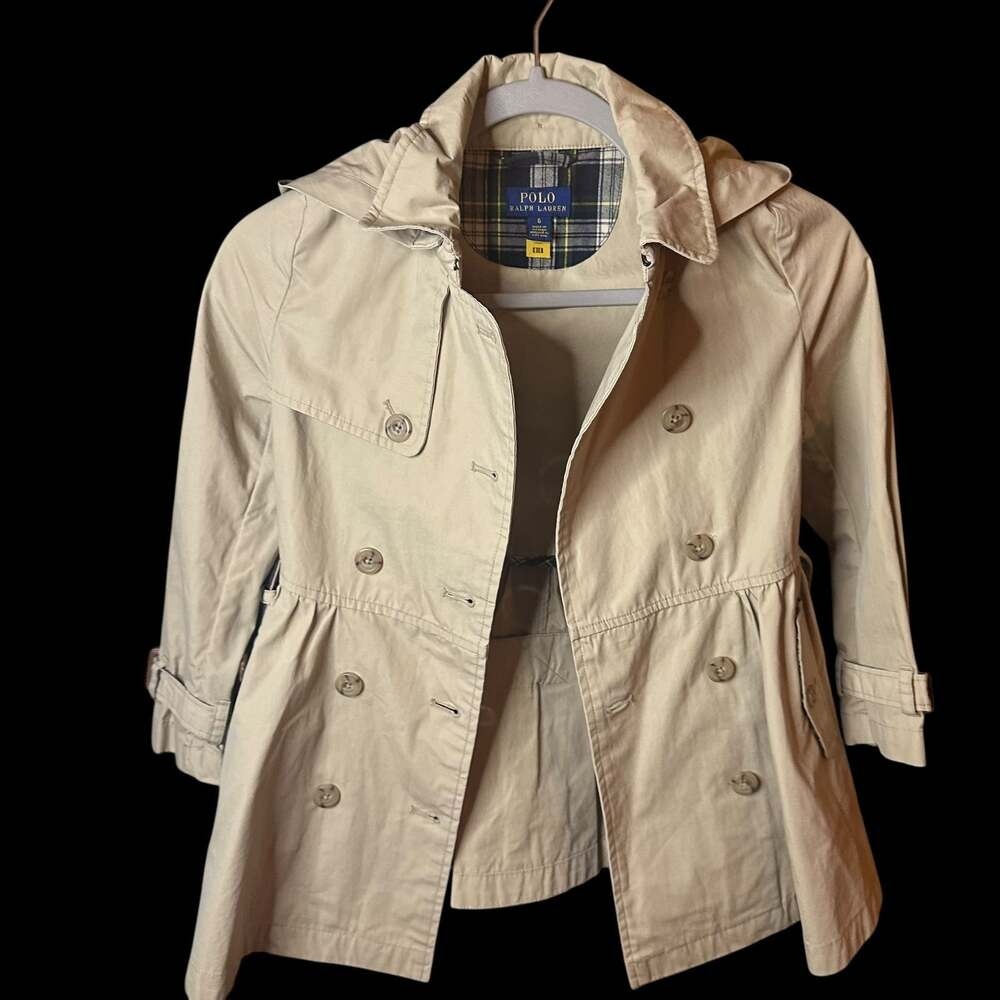 Ralph Lauren Hooded Trench Coat - girls size 6 - Picture 10 of 10